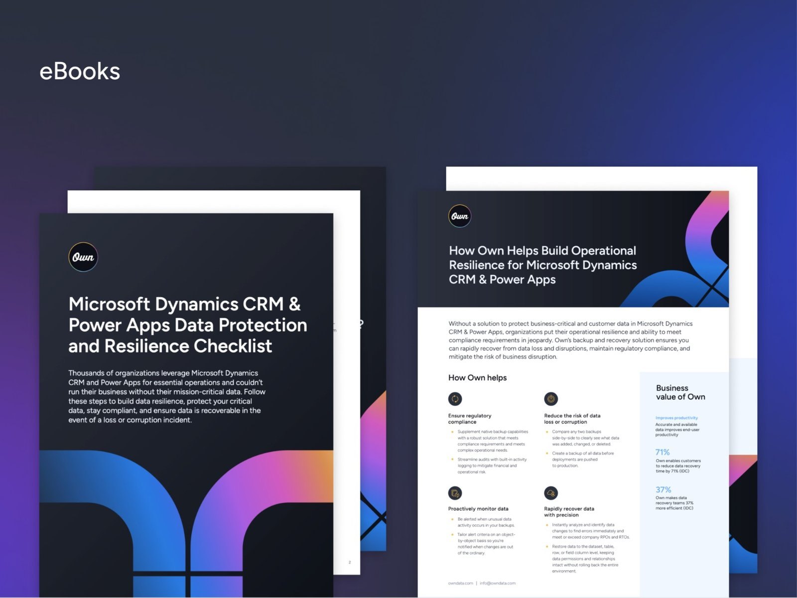 eBook cover and interior spread on data protection for Microsoft Dynamics