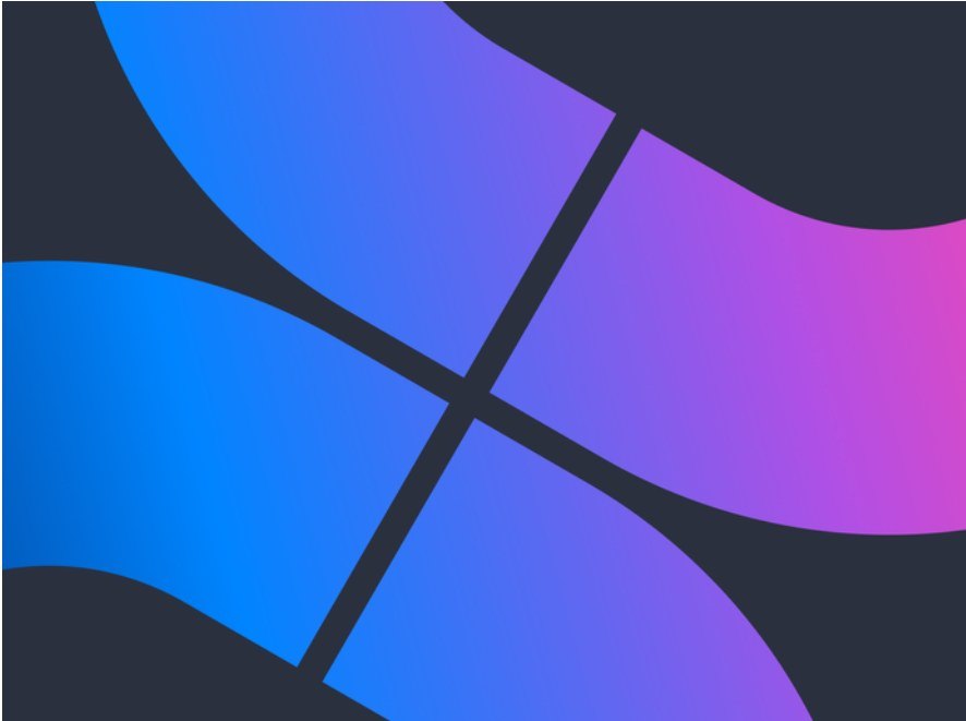 Blue and violet gradient ribbons forming a bold cross shape